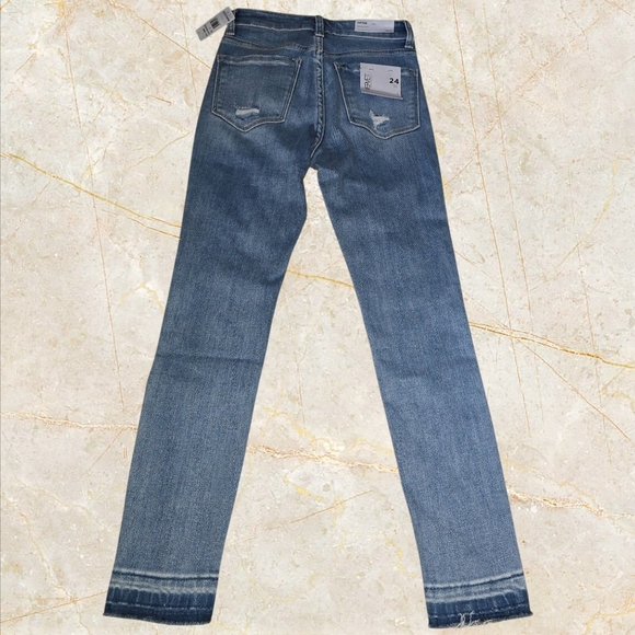 VERVET Haylie High Rise Contrast Hem Crop Skin Skinny Jeans sz 24 New with Tags - Picture 3 of 9